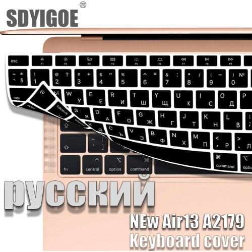 Russian For macbook Air13 2020 keyboard cases New Air13.3 Keyboard cover Laptop cover 13 inch A2179 silicone keyboard Stickers