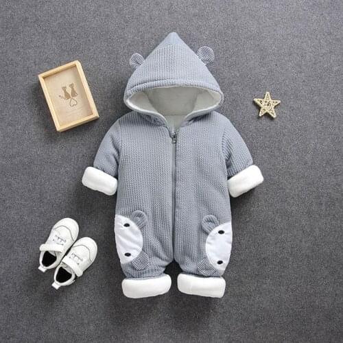Baby Cartoon Romper Baby Winter Clothes hooded Infant jacket Girl Boy Warm Kids Newborn Coat Children Clothing