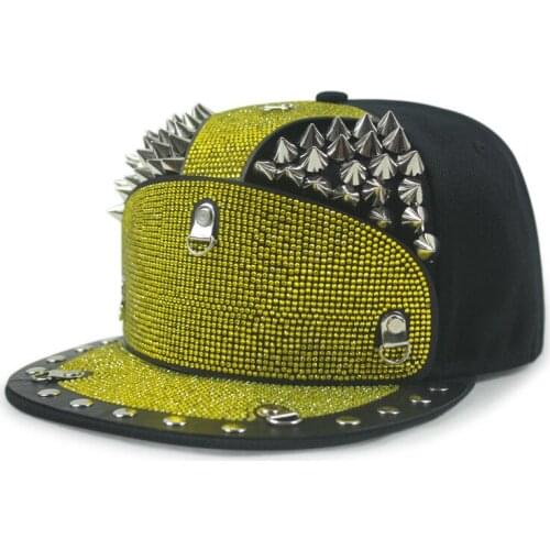 Hip Hop Cool Baseball Cap for manOutdoor Hip-Hop Female Visor Armor Warrior Hat False Drill Rivets