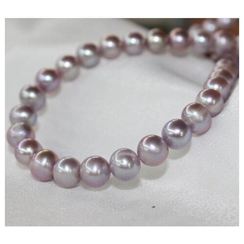 Fine jewelry natural pearl 10-11MM purple natural pearl necklace sent to mother GIFT mother 925 Silver clasp