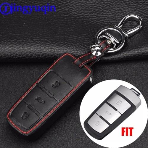 Jingyuqin 3B Car Styling Key Cover Leather Case For Volkswagen CC Passat B6 B7 Passat 3C CC Maogotan R36 B5 B7L Auto Accessories