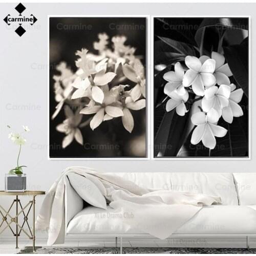 White Flower Canvas Picture Lily Print Painting Nordic Wall Art Poster and Print Black and White Art Picture for Home Decoration