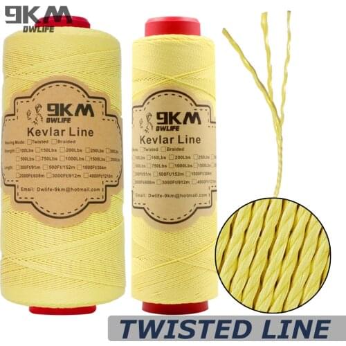 Twisted Kevlar Line Kevlar Fishing Assist Line Kite String 70~200lbs Beach Cut-Resistant Kevlar Line Outdoor Camping Tent Hiking