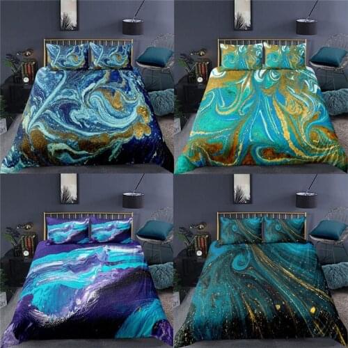 Home Textile Luxury 3D Abstract Marble Print 2/3Pcs Comfortable Duvet Cover Pillowcase Bedding Sets Single Queen and King Size