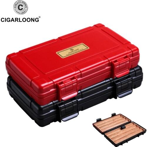 CIGARLOONG cigar box travel portable moisturizing box cigar humidor holds 4 cigars CA-0021