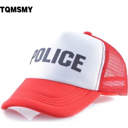 Summer Breathable mesh Baseball Caps Girl Hat For Boys Snapback Cap Children Solid Color Bone kids Police letter Visor casquette