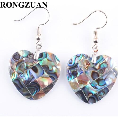 RONGZUAN Fashion Drop Earrings New Zealand Abalone Shell Heart Bead Dangle Earrings Pair For Women Jewelry TR3005