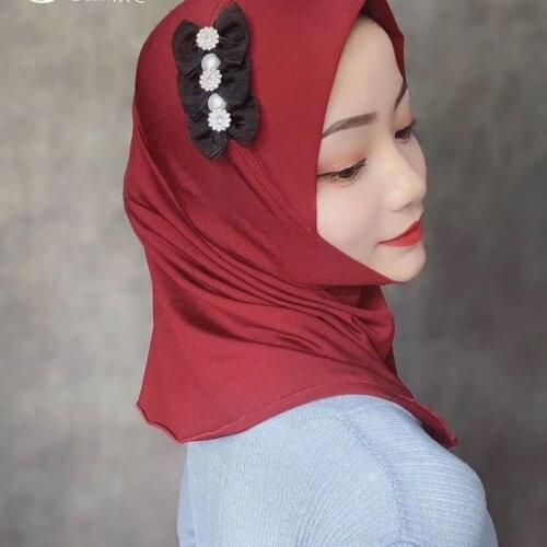 Spring Embroidery Flowers Ready To Wear Head Scarf Hijab