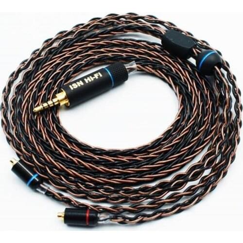 ISN Audio H8 8 Strands 19 Cores of Single Crystal Copper & Sliver-plated Mixed Braded HiFi Audiophile IEM Earbud Earphone Cable