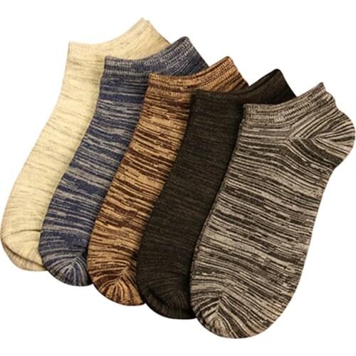 Urgot 10pcs=5 Pairs Men Short Socks Vintage Nation Style Casual Ankle Socks Mens Low Cut Absorb Sweat Male Boat Socks Meias Sox