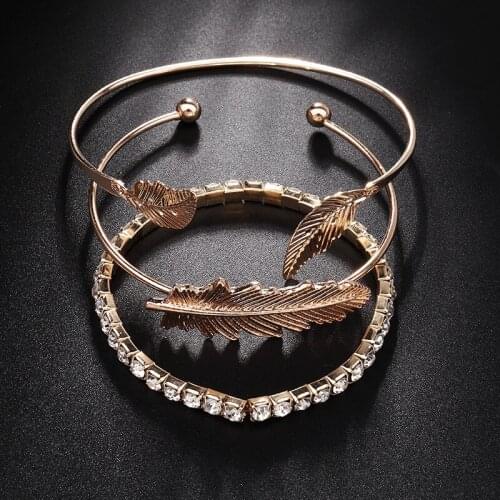 New Alloy Bracelet Leaf Plant Gift Female Accessories Retro Fashion Trend Wild High-End Holiday Party Banquet Wedding Birthday