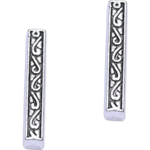 20pcs Antique Silver 24*4mm Geometric strip Shaped Charms Pendants fit Bracelet Handmade Jewelry Making Accessories 24341