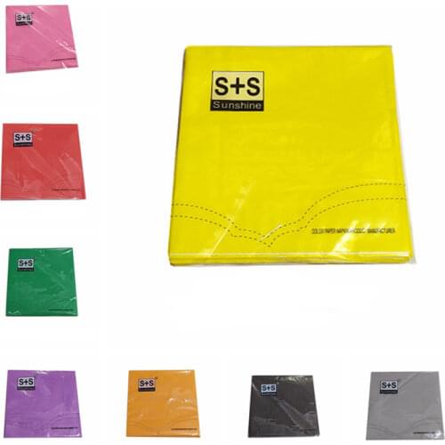 20pcs/lot Simple Trendy Soild Color Napkins Paper Elegant Blue Red Pink Disposable Napkins Birthday Party Supply Decoration