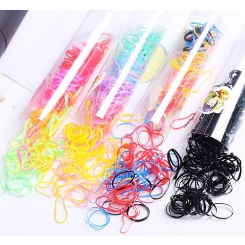Candy Color Hair Ropes Child Kids Ponytail Holder Disposable Elastic Rubber Hair Bands Girls Tie Gum Braids Hair Accessories