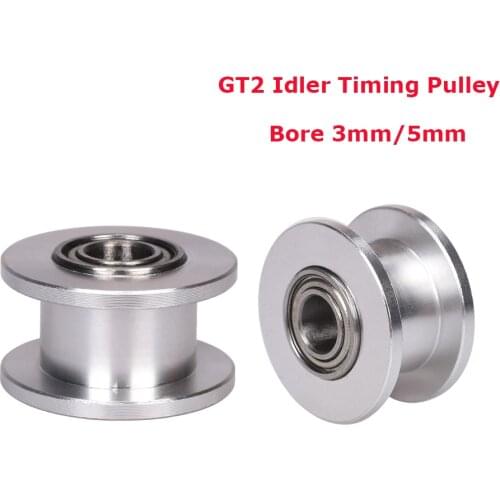 GT2 Idler Timing Pulley Without Tooth Bore 3/5mm Synchronous Wheel Gear Width 6mm for Prusa i3 WANHAO I3 FDM 3D Printers Parts