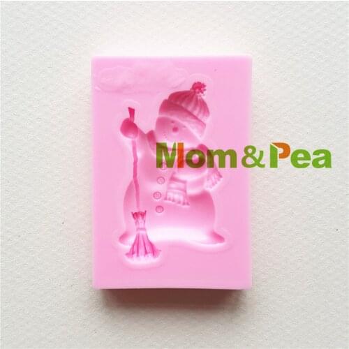Mom&Pea MPA1684 Snowman Shaped Silicone Mold Cake Decoration Fondant Cake 3D Mold Food Grade Soap Mold