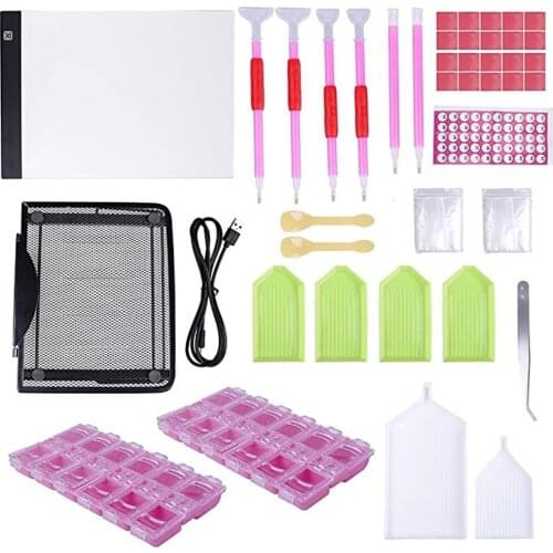 LED Diamond Painting Light Pad 80pcs 5D Diamond Painting Embroidery Accessories Tool Kits A4 Light Board Tracing Drawing Pad