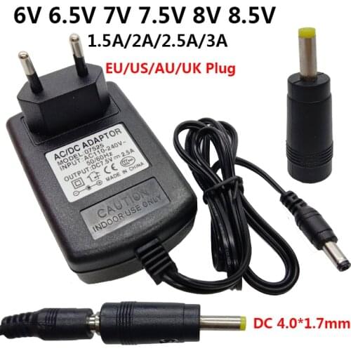 6V 6.5V 7V 7.5V 8V 8.5V 4.0*1.7mm Universal AC DC power adapter 6 volt 1.5A 2A 2.5A 3A AC/DC adaptor supply for LED light strip