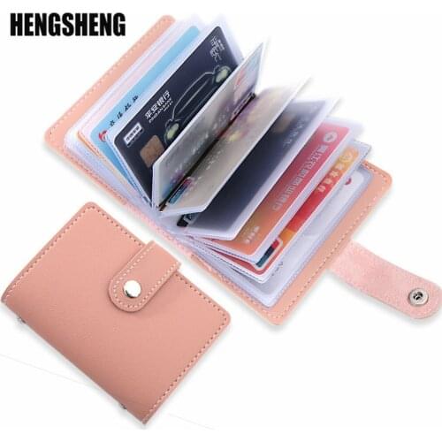 26 Card Slots Women Credit Card Wallet Fashion Cute Cards Holder Candy Color Korean Wallet for Cards Cardholder