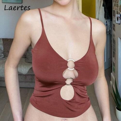 Laertes 2021 Summer Womens Tube Top Y2k Sleeveless Backless Hollow Out Ruched Brown Color Patchwork Elegant Casual Crop Top