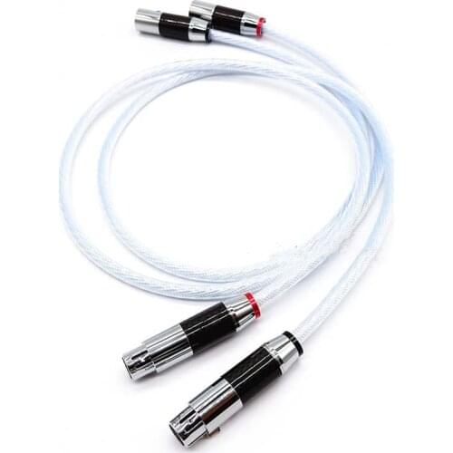 1Pair Hifi neutrik XLR Cable Hi-end pure silver Plated 5NOCC cable Hifi 2 XLR Male to 2 XLR Female Cable Balance line