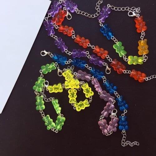 1pcs Cute Cartoon Candy-colored Bear Pendant Bracelet Unisex Party Gift Daily Jewelry Creative Jewelry