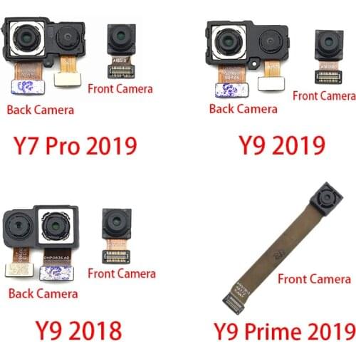 10PCs/Lot，Front Rear Camera Flex Cable For Huawei Y6 Prime Y7 Pro Y9 2018 2019 Main Camera Module Replacement Parts Rear Back