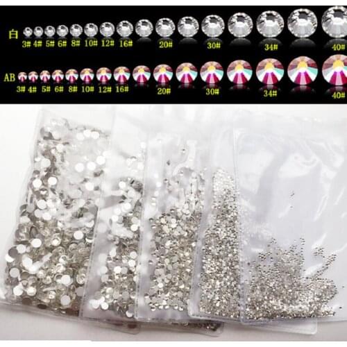 10 bags Clear Color ss5 1440pcs/bag Non HotFix glass Rhinestone Crystal Flatback Strass Rhinestone nail art decorations