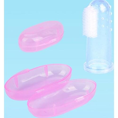 100 Pc/lot Childrens Toothbrush Finger Baby Toothbrush Deciduous Tooth Brush Baby Brush with Box