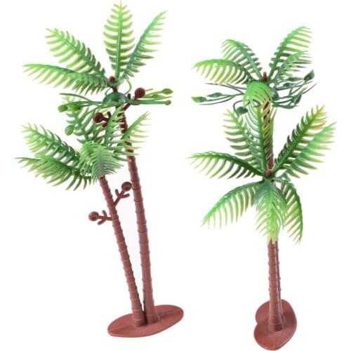 2Pcs Coconut Tree Model Railway Park Layout Scenery Dollhouse Decoration Dollhouse Decor Tree 14.5cm