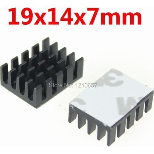 20pieces lot 19x14x7mm Aluminum Black Heat Sink For PCU Router Electronic