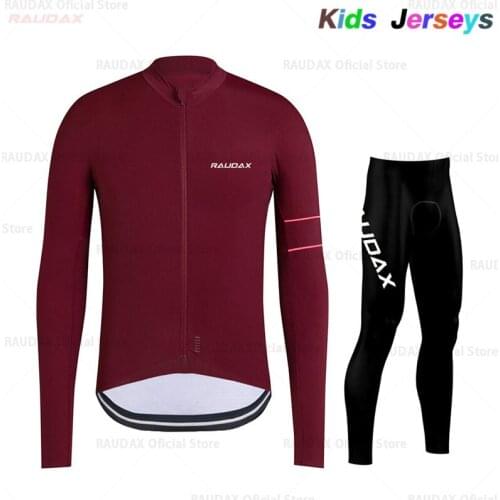 2020 Spring/Autumn Kid Cycling Jersey Set Maillot Ropa Ciclismo Boys Cycling Long Sleeve Bike Set Solid Color Bike Uniform Cykle