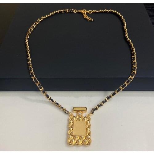 2021 Brand Women Vintage Perfume Bottle Pendants Pearls Chain Necklace Party Fine Fashion Jewelry