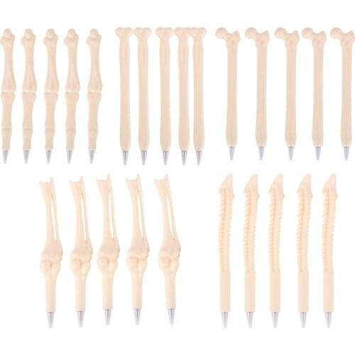 25PCS Bone Design Ballpoint Pens with Black Ink for Artist, , Nurse , School, Office, Party