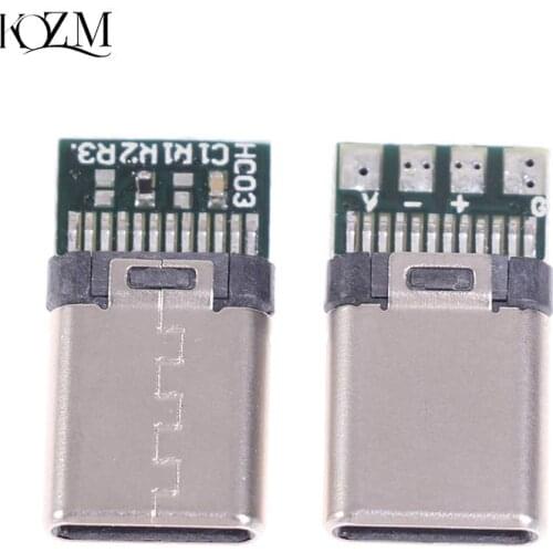 5/10Pcs USB 3.1 Type C Male DIY Solder Cable Plug Connector Socket PC Board