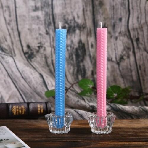 50pcs/pack Stick Candle Holders Flower Pattern Crystal Candle Stand Bowl Glass Candle Stand tealight holder