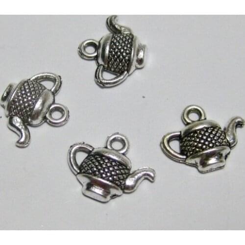 50 Tibet Silver Teapot Charm Pendants