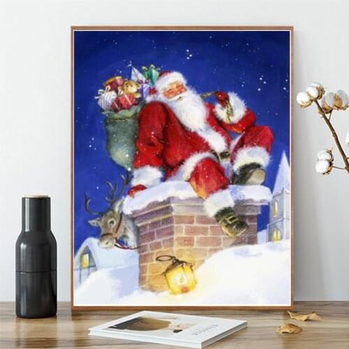5d diy diamond painting mosaic santa claus art canvas full of rhinestone embroidery new year gift