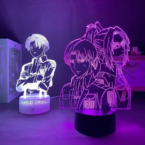 Anime Attack of the titans Captain Levi Ackerman For Home Cool Kid Child Gift Acrylic Figure Night Light Manga Led 3D Lamp