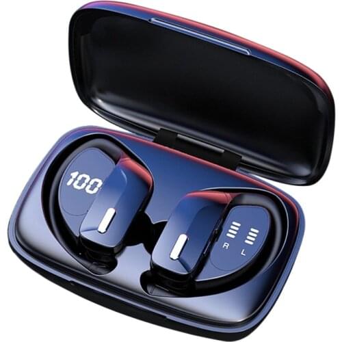 T17 Wireless Bluetooth Headphones V5.0 Ear Hook Headsets Sport Gaming Earbuds LED Power Display For Iphone Android Smart Phones