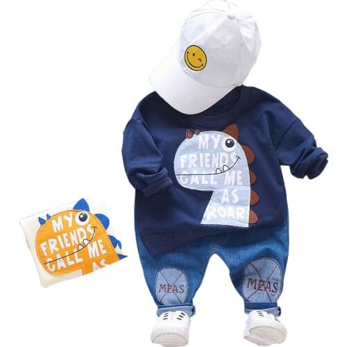 1-3 Years Baby Casual Clothes Sets Childrens Clothing Cartoon Top Jeans Boutique Kids Clothing Boys Outfits for 2 Pieces/set