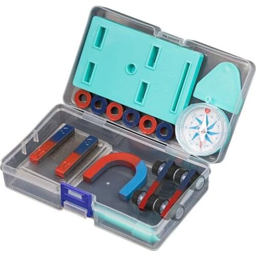 Children Science Bar Ring Horseshoe Compass Magnet Car Kit Experiment Tools