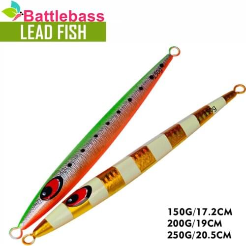 BATTLEBASS SLOWER Long Metal Jig Fishing Lures 150g-200g-250g Slow Cast Jigging Spoon Artificial Shore Casting Bait Sea Pesca