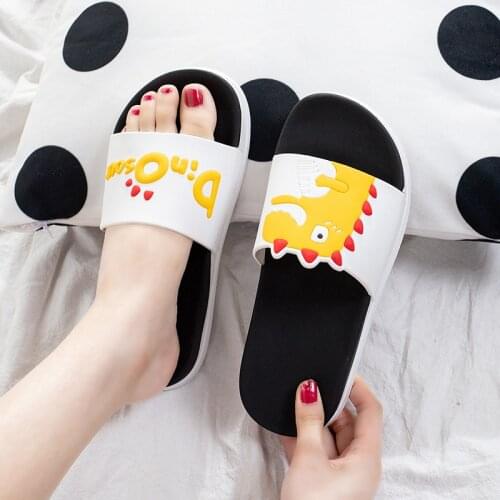 Cartoon Slippers Women Wear Lovers Indoor Ins Cute Dinosaur Home Slip Home Slippers Home Indoor Slippers Man Shoes
