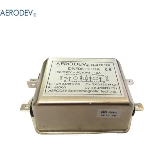 Aerodev Power Supply filter DNF05-H-10A Single Phase EMI Filter Rated Current 10A Voltage 250V 50-60Hz CE approved