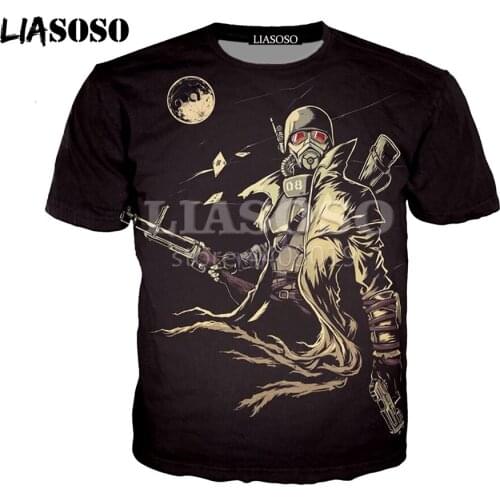 LIASOSO Overage 3D Print T Shirt Fallout 4 Game Character Cute Bear T-Shirt Pullover Anime Shirt