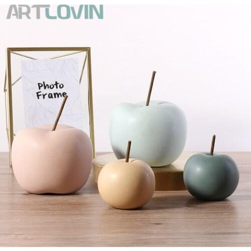 Modern Style Home Decor Ceramic Apple Figurines Creative Arts & Crafts Home Decoration Accessories Sweet Ornaments For Wedding
