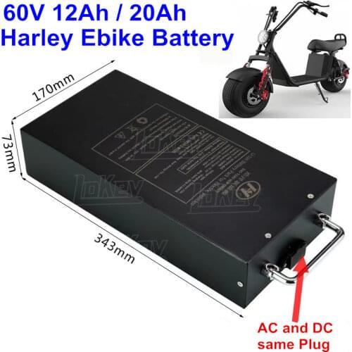 60V 12Ah 20Ah lithium li-ion motorcycle battery for fantastic Harley tire X6 X7 X8 electric scooter +fast charger