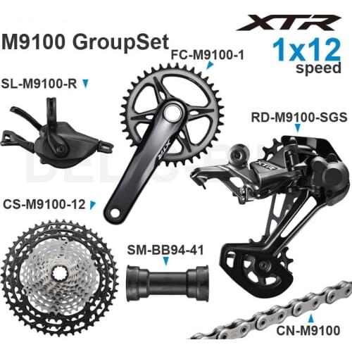SHIMANO XTR M9100 1x12v Groupset MTB Bike 12 Speed Shifter Rear SGS Cassette Crankset Bottom Bracket Chain All Original parts