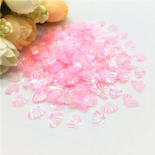 Shell Sequins Paillettes 6*8mm Transparent Pink Loose PVC Sequins DIY Sewing Dance Dress Clothing Scrapbooking Accessories 20g